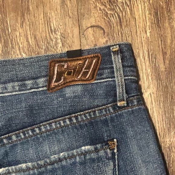 Citizens of Humanity Jean Shorts Women's Button Fly Cutoff Bermuda Raw Hem Denim - Picture 7 of 9